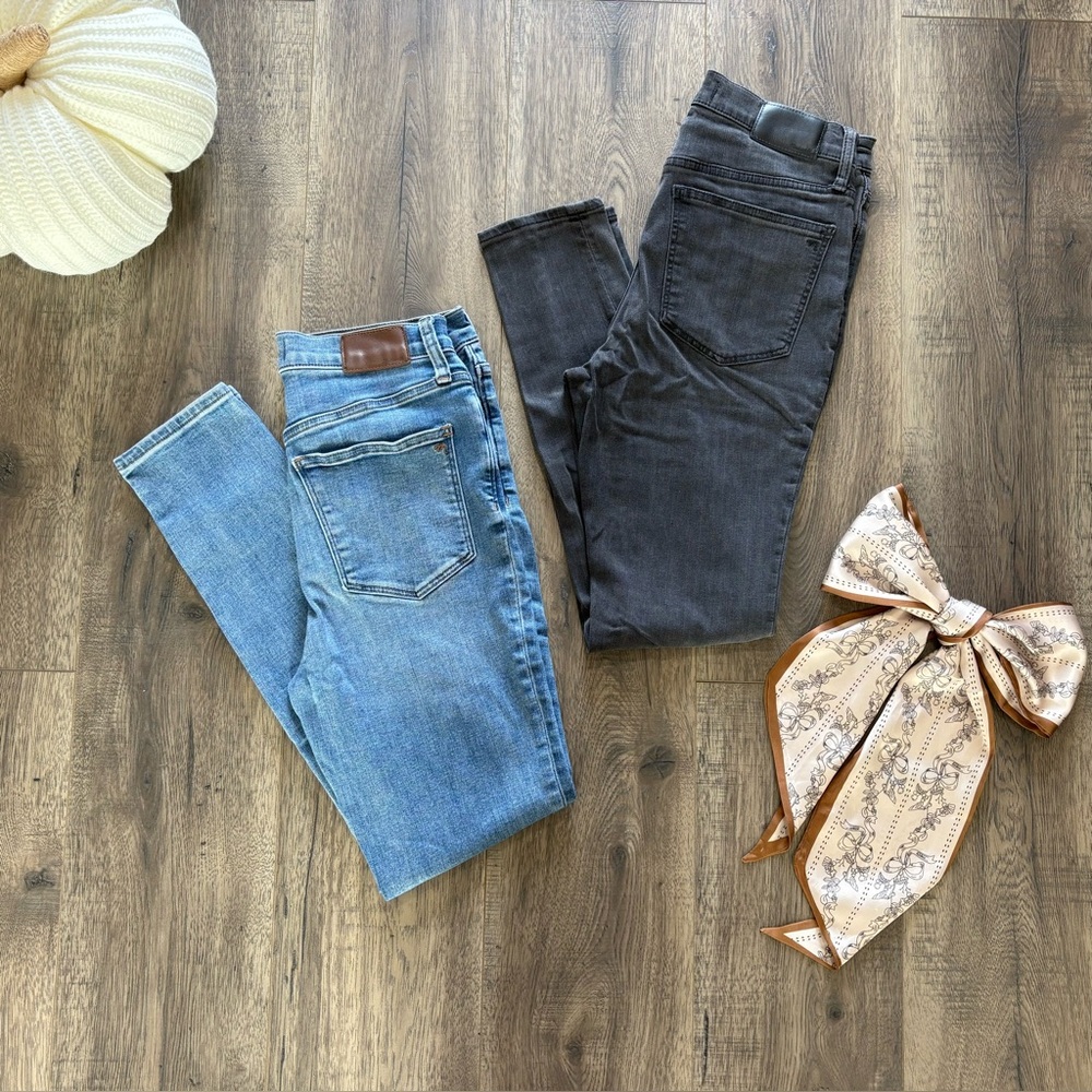 Madewell RoadTripper Bundle Medium Wash Blue Jeans & Charcoal Wash Jeans 28 EUC